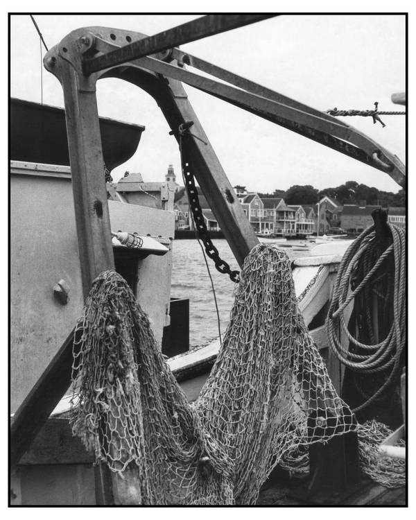 Fishnets Drying on a Gray Day