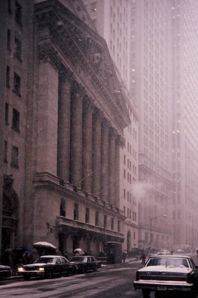 New York Stock Exchange in Snow